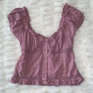 BDG pink eyelet milkmaid top